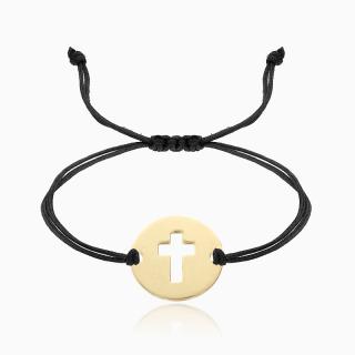 Crucis bratara aur 14k, snur si banut decupat