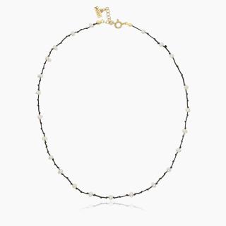 Lantisor argint cu perle de cultura,Black Knots