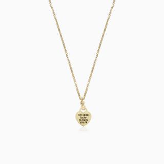 Lantisor argint personalizat cu pandantiv inimioara, placat cu aur galben 24k, 18 mm - Noble Heart