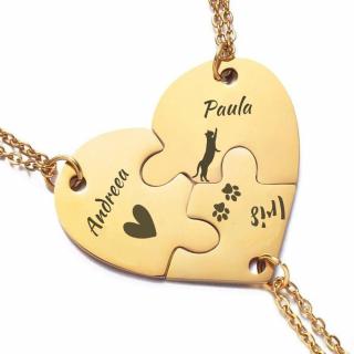 UN PUZZLE, O PRIETENIE, Trei lantisoare Argint 925