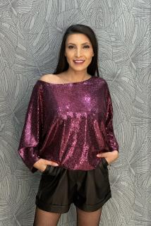 Bluza roz din paiete