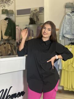 Camasa neagra din bumbac simpla