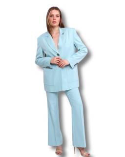 Costum dama albastru bleu oversized Baby Blue