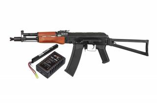 Set complet Arma Asalt AK 47 SA - J08 EDGE + Smart charger, LiPo cu baterie si bile