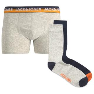 Set cadou JACK JONES Clifford Trunks  Socks - 12210745-Light Grey Melange