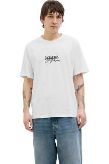 Tricou JACK JONES Almeria Branding - 12276784-Bright White