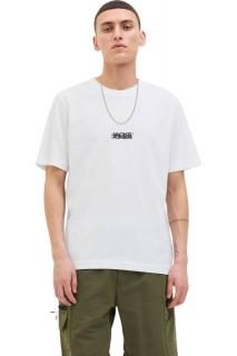 Tricou JACK JONES Sago Logo Slub - 12276524-Bright White