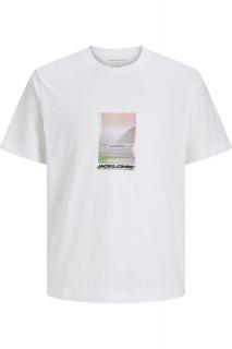 Tricou JACK JONES Sago Photo Slub - 12276525-Bright White