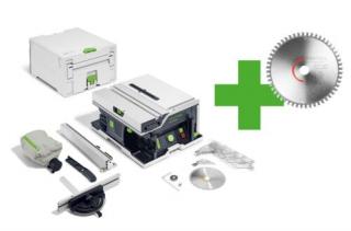 Ferastrau circular cu masa pe acumulator, Festool, CSC SYS 50 EBI-Basic cu Panza de ferastrau Cadou