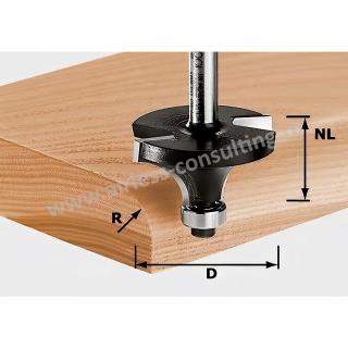 Freza de rotunjit HW S8 D16, 7, R2 KL, Festool