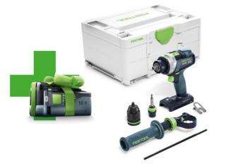 Masina de gaurit cu percutie, cu acumulator Gratuit QUADRIVE TPC 18 4 I-Basic-5,0 Festool