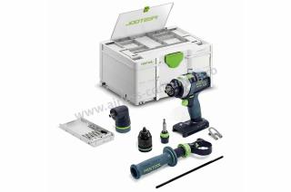 Masina de gaurit cu Percutie, pe acumulator, TPC 18, 4 I, Basic, Set QUADRIVE, Festool