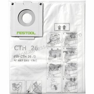 Sac de filtrare de siguranta, Festool, FIS CTH 26, 3 bucati