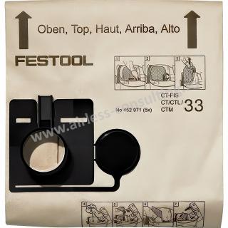 Sac de filtrare, Festool, FIS CT 33, 5 bucati