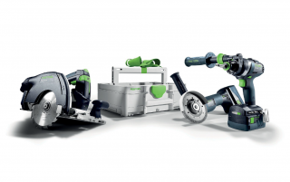 Set cu acumulatori Combo pentru constructii din lemn HKC 55 TPC 18 AGC 18 TB M 137, ToolBox TB M 137 gratuit - Festool