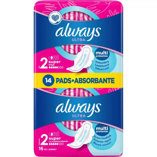 Absorbante Always Ultra Super, marimea 2, Instant Dry, 14 bucati