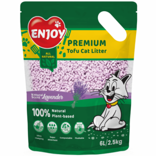 Asternut pentru litiera Enjoy Tofu cu lavanda 6L   2.5kg
