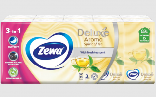 Batiste nazale Zewa Deluxe Spirit of Tea, 3 straturi, 10 pachete