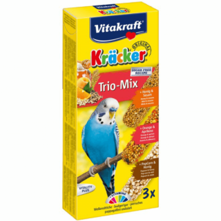 Batoane pentru perusi Vitakraft Kracker Trio Miere Portocala Popcorn 80 g