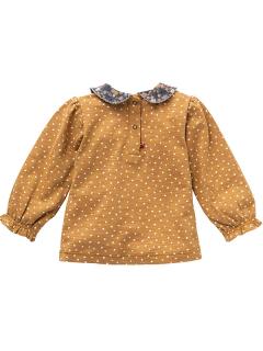 Bluza caramel, cu guleras, din bumbac organic. Marimea 74 80