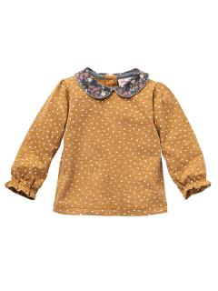 Bluza caramel, cu guleras, din bumbac organic. Marimea 98 104