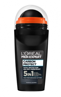 Deodorant Carbon Protect 5 in 1 Men Expert, L Oreal Paris, Roll-on, 50 ml