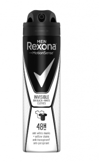 Deodorant spray Rexona Invisible BlackWhite, 150 ml