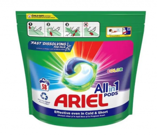 Detergent capsule pentru rufe Ariel All in One PODS Color, 58 spalari