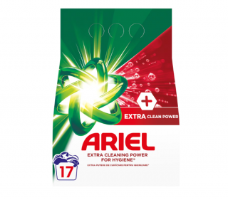 Detergent de rufe pudra Ariel +Extra Clean Power, 1.275kg, 17 spalari