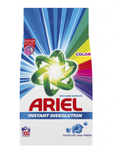 Detergent de rufe pudra Ariel Touch of Lenor Fresh Color, 7.5kg, 100 spalari