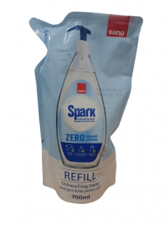 Detergent de vase Sano Spark Zero, fara coloranti si parfumanti - Rezerva 700 ml