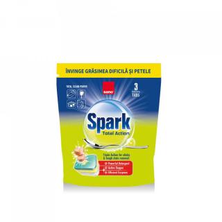 Detergent pentru vase capsule Sano Spark Total Action 3 buc