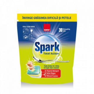 Detergent pentru vase capsule Sano Spark Total Action 30 bucati