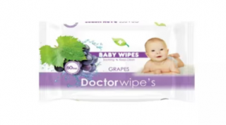 Doctor Wipe s servetele umede pentru copii Grapes, 60 bucati