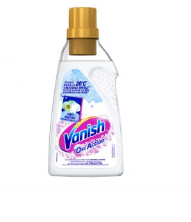 Gel concentrat Vanish cu actiune multipla pentru indepartarea petelor pentru haine albe, 750 ml