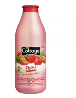 Gel de dus  Lapte de baie Capsuni  Menta, Cottage, 750 ml