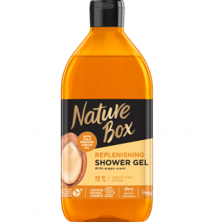 Gel de dus Nature Box, cu ulei de argan 100% presat la rece, vegan, 385 ml