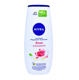 Gel de Dus Nivea Care Rose  Almond Oil, cu Trandafiri si Ulei de Migdale, 250 ml