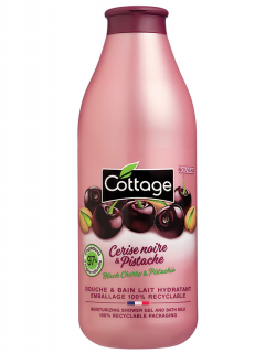 Gel de Dus si Lapte de Baie Cottage cu Cirese Negre si Fistic, 750 ml