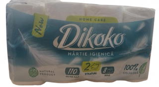 Hartie igienica Dikoko, 2 straturi, 8 role