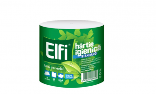 Hartie igienica, Elfi, 2 straturi, 24 role, 50 m, 100% celuloza, gri