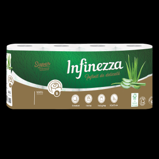 Hartie igienica Infinezza, Aloe vera, 3 straturi, 8 role Misavan