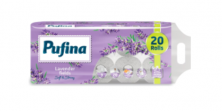 Hartie igienica Pufina Campuri de Lavanda, 20 role,3 straturi