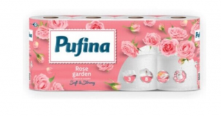 Hartie igienica Pufina Lux Gradina de trandafiri 8 role,3 straturi