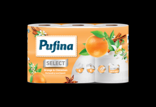 Hartie igienica Pufina Select, Portocala si Scortisoara, 6 role, 4 straturi
