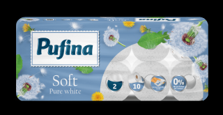 Hartie igienica Pufina Soft Alb pur, 10 role, 2 straturi