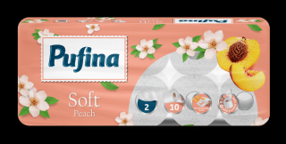 Hartie igienica Pufina Soft Piersica, 10 role, 2 straturi