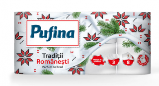 Hartie Igienica Pufina Traditii Romanesti parfum de brad,8 role