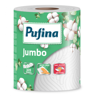 Hartie Pufina Monorola Jumbo, 1 rola, 2 straturi, 80m