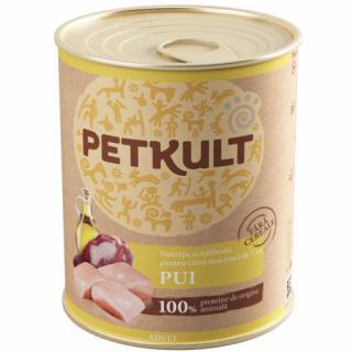 Hrana umeda pentru caini Petkult Adult cu pui 800 gr